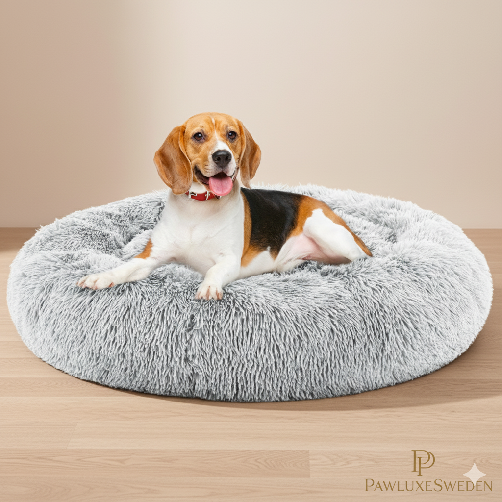 Rund Fluffig Kattsäng – PawluxeSweden