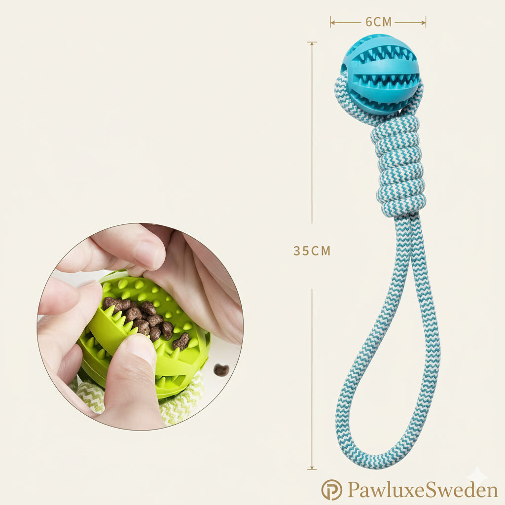Interaktiv Hundleksak med Rep & Boll – PawluxeSweden