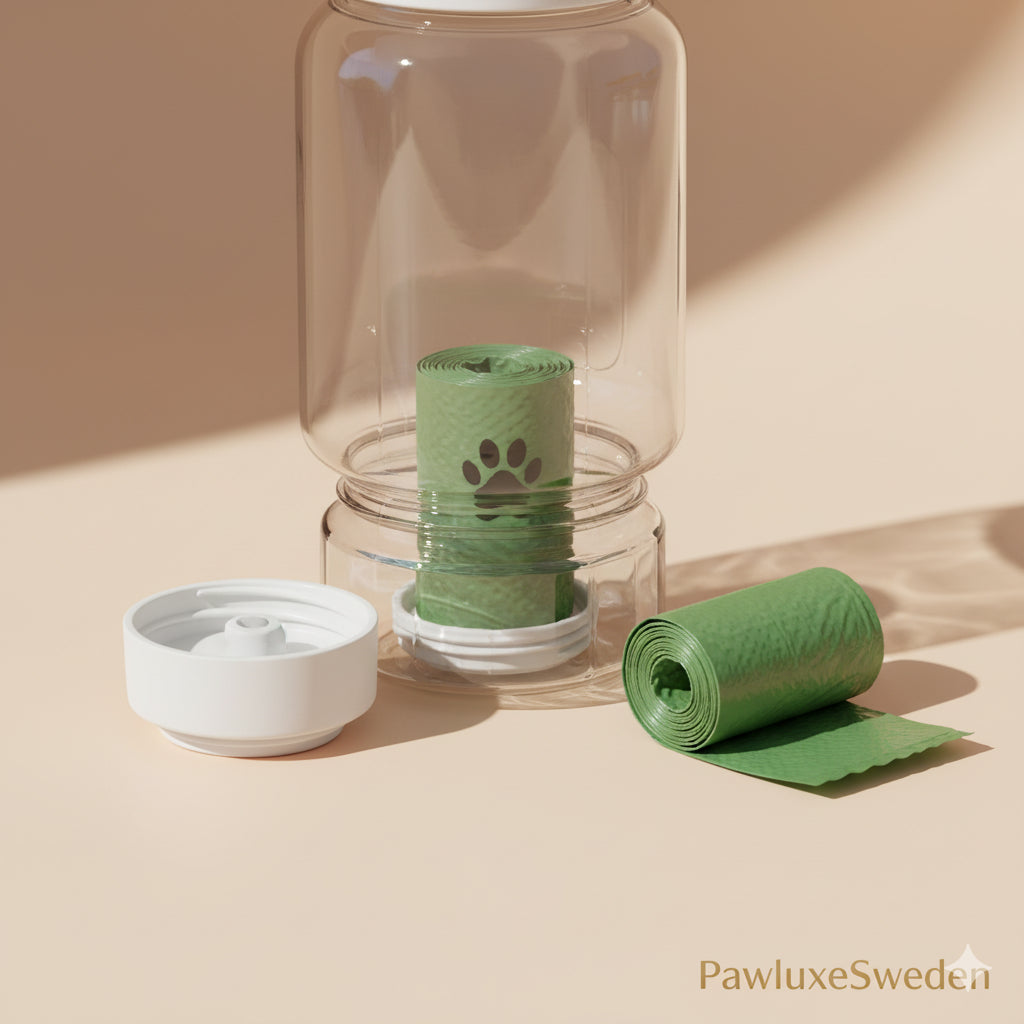 3-i-1 Reseflaska med Vattenskål & Avfallspåse – PawluxeSweden